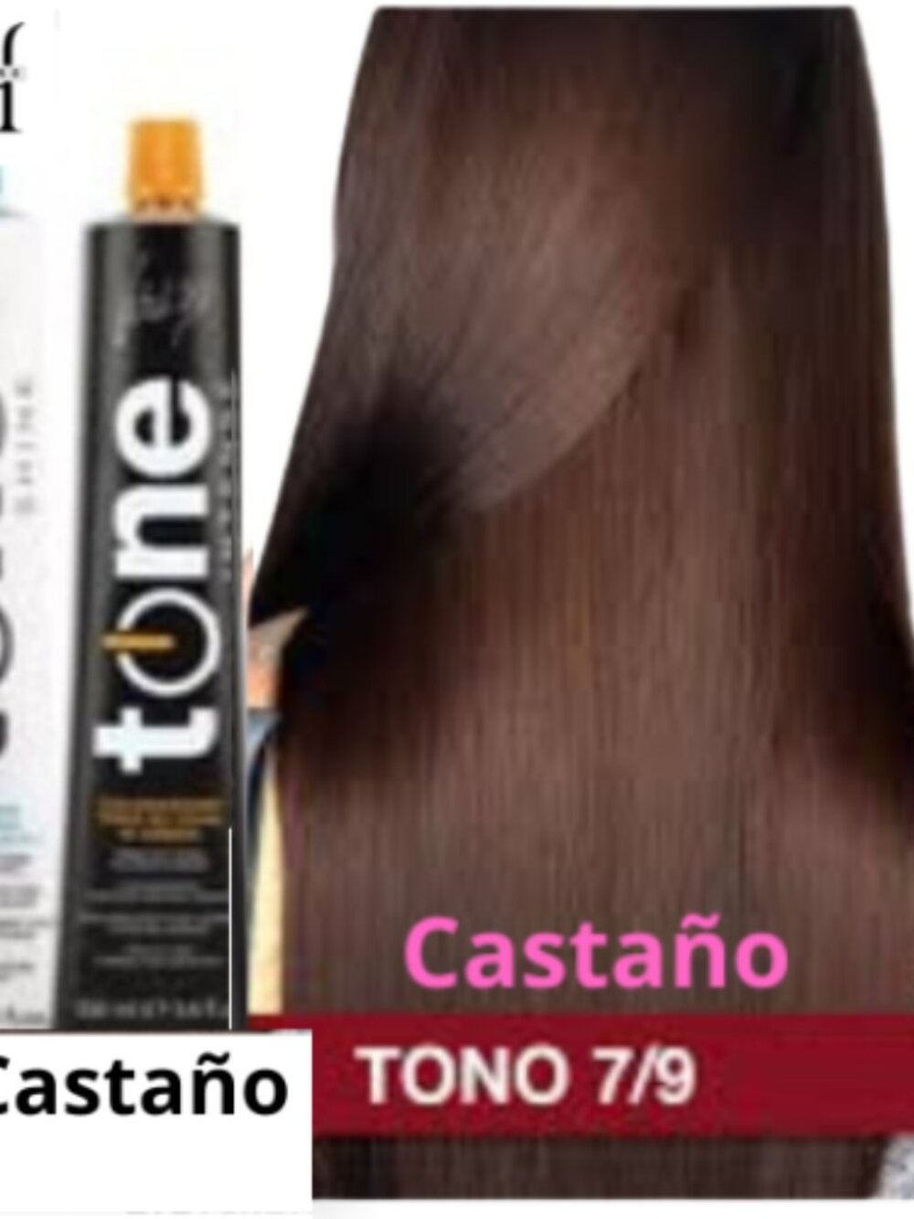 Tinte Vitality's Tone 7.9 Castaño semi permanente sin amoniaco Color intenso